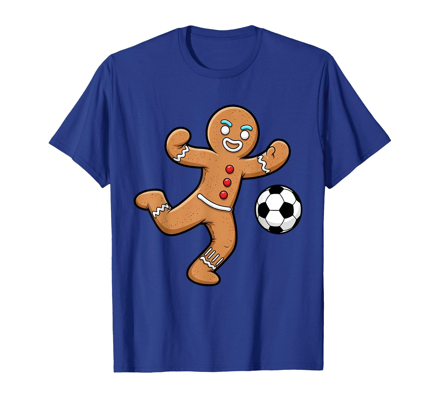 Gingerbread Soccer Player Funny Christmas Women Men Kids T-Shirt