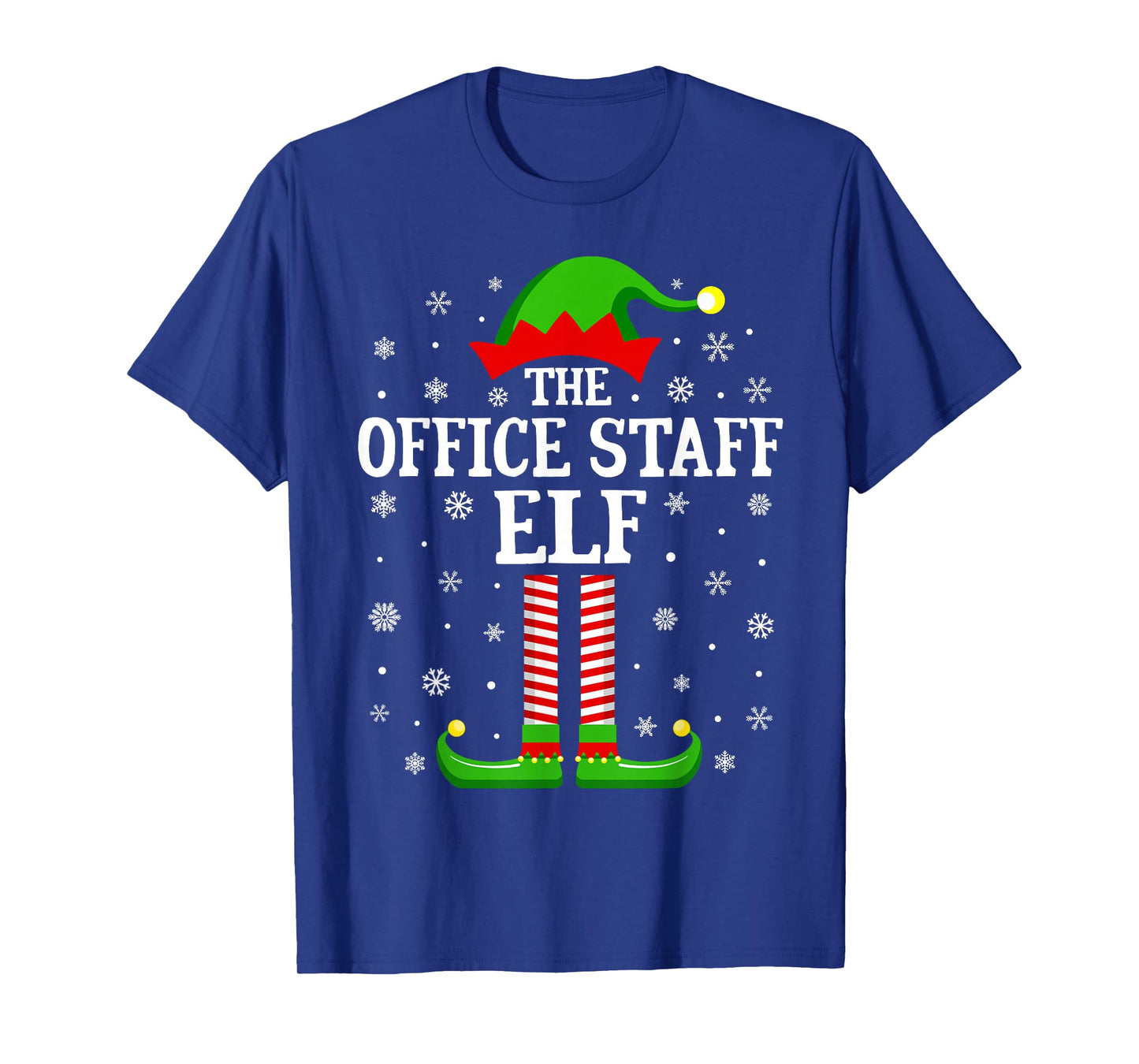 Office Staff Elf Funny Christmas Family Matching T-Shirt
