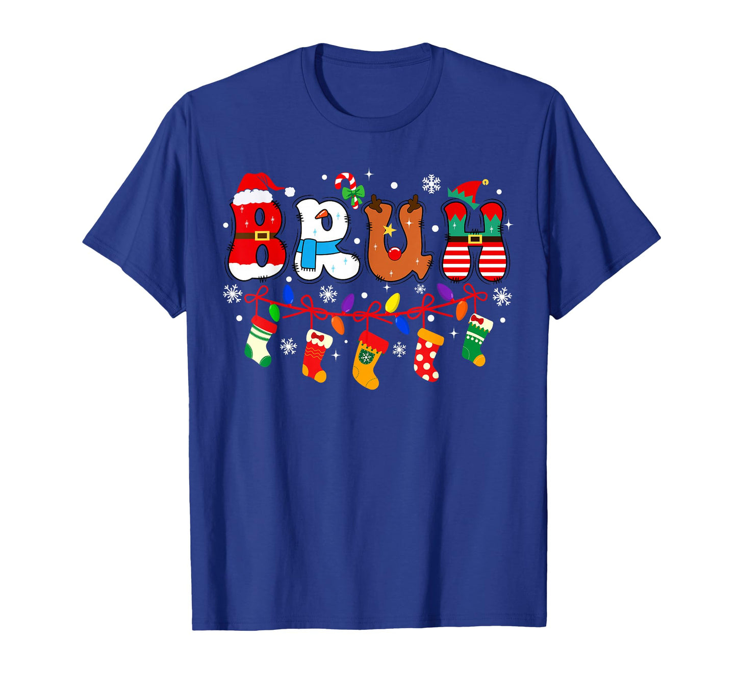 Bruh Funny Christmas Teens Boys Kids Xmas Pajamas 2025 T-Shirt