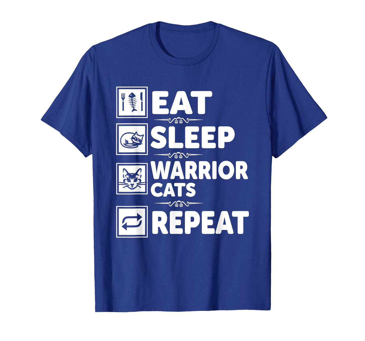 Cat & Cats Lover - Eat Sleep Warrior Cat Repeat - Cat T-Shirt