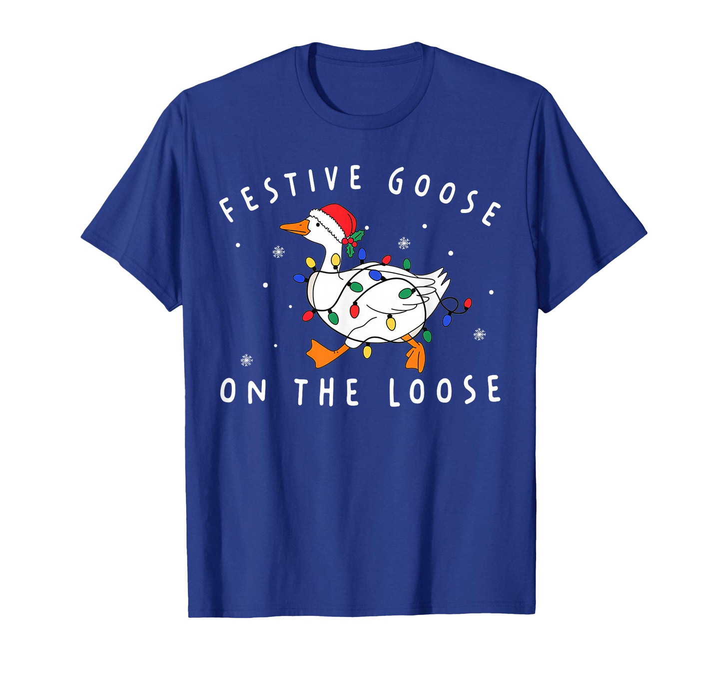 Retro Funny Festive Goose On The Loose Christmas Humor T-Shirt