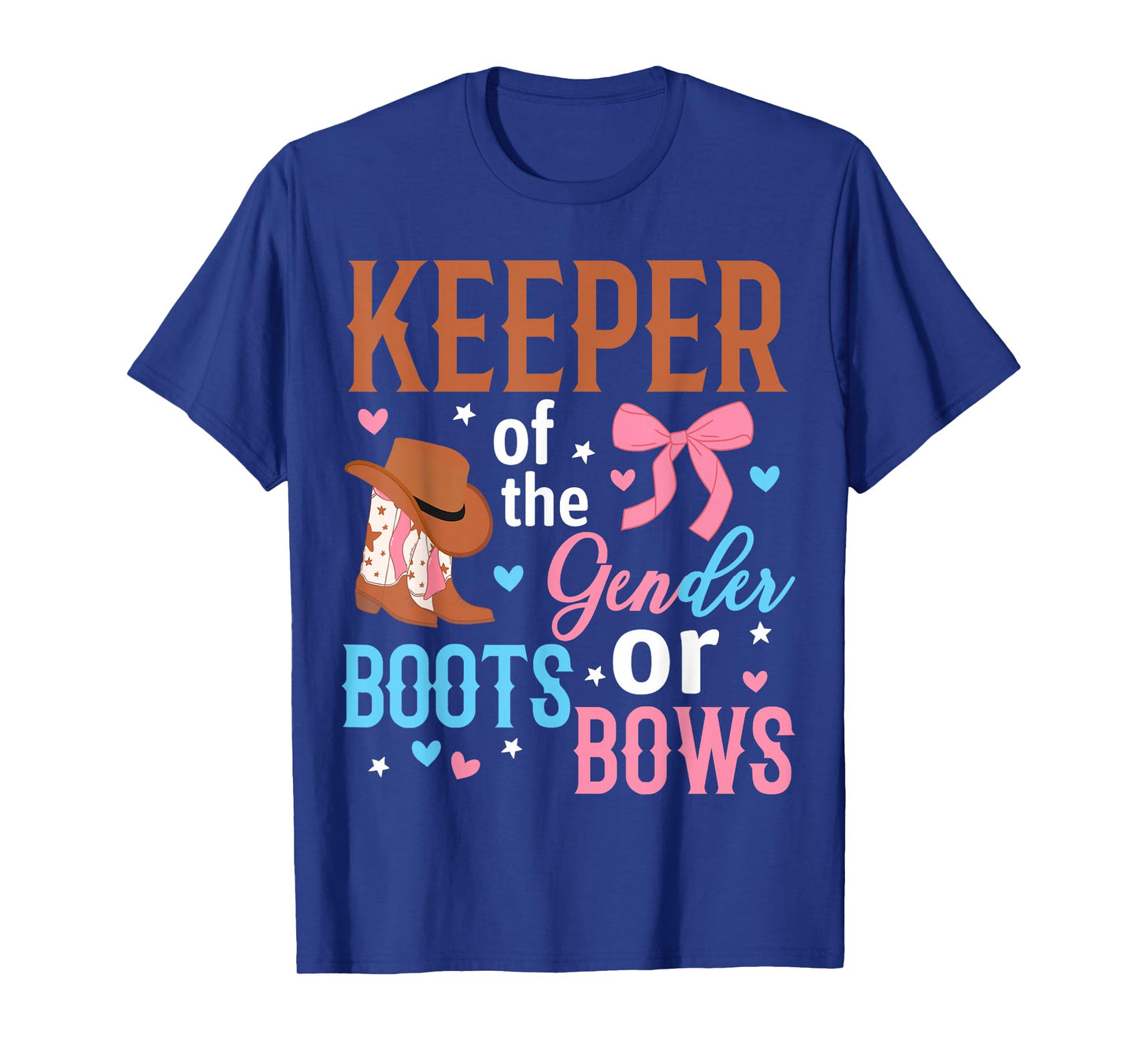 Keeper of The Gender Boots Or Bows Gender Reveal Party T-Shirt