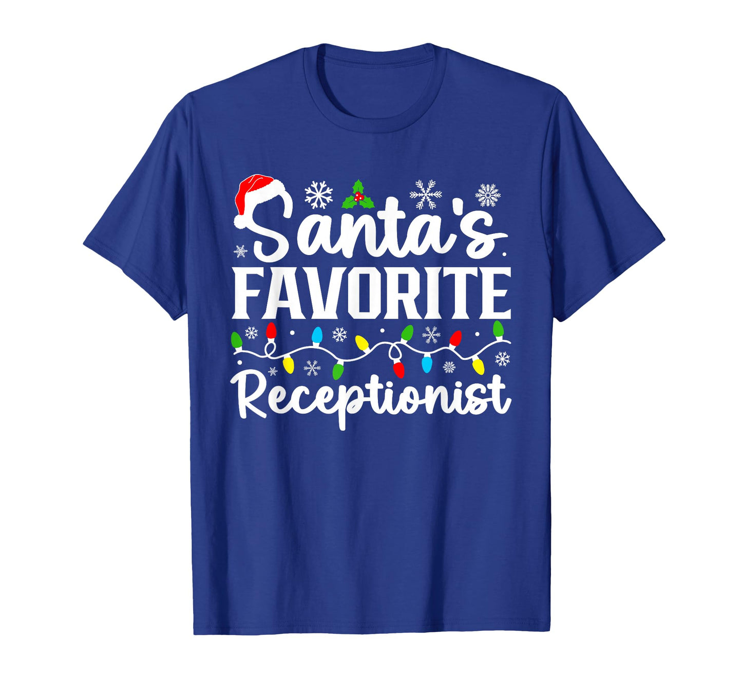 Santa's Favorite Receptionist Christmas Family Matching T-Shirt