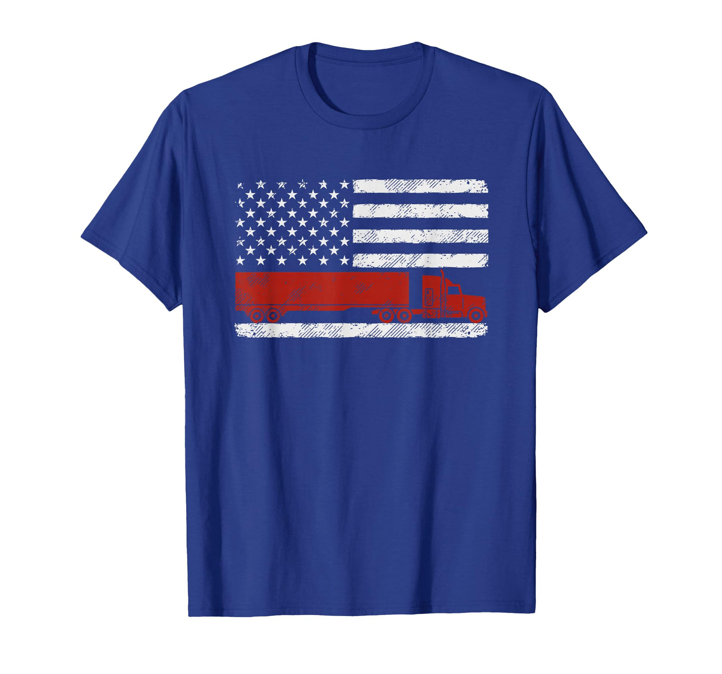 US American Flag Semi Truck Driver Patriotic Trucker T-Shirt