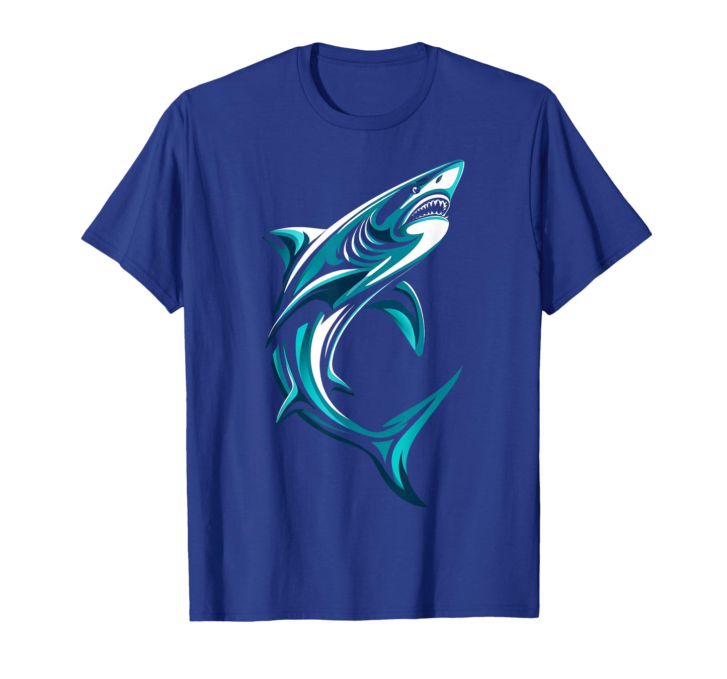 Turquoise Shark Nautical Blue Ocean Graphic T-Shirt