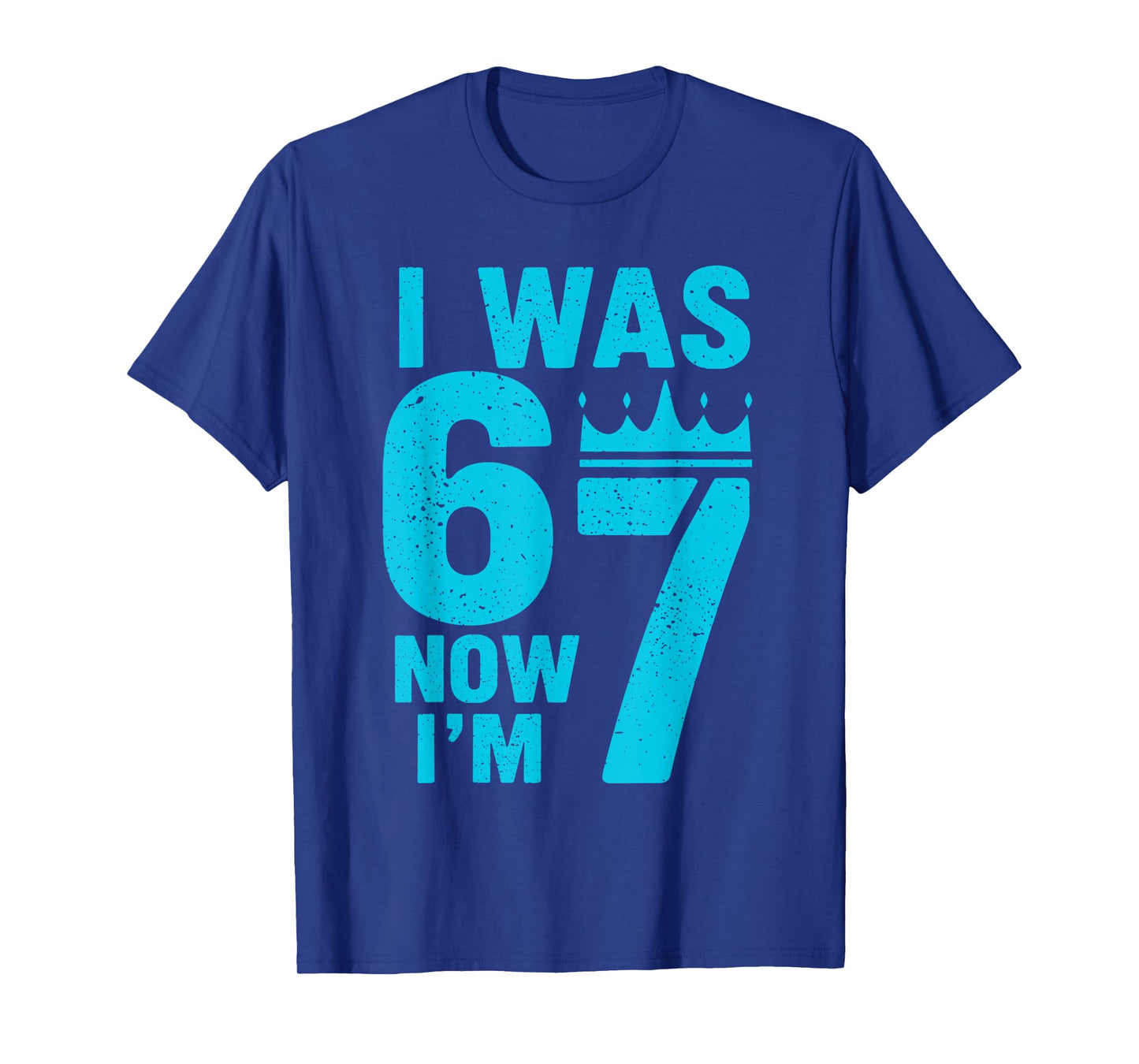 7th Birthday I was 6 Now Im 7 Six Seven 6 7 Kids Boys T-Shirt