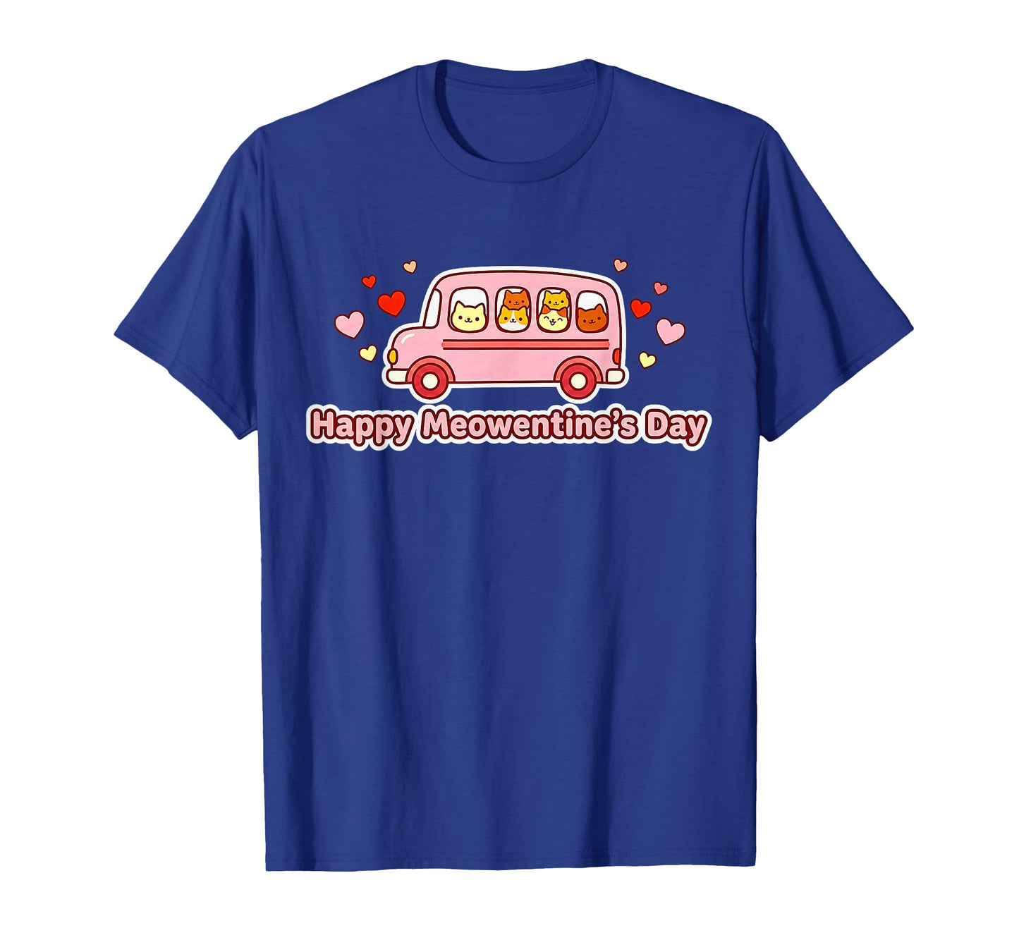 Happy Meowentine’s Day – Funny Cats Riding School Bus Design T-Shirt