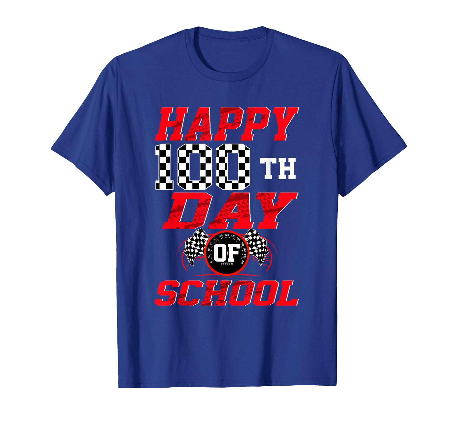 Happy 100 Days of School Racing Car Theme 100th Day T-Shirt