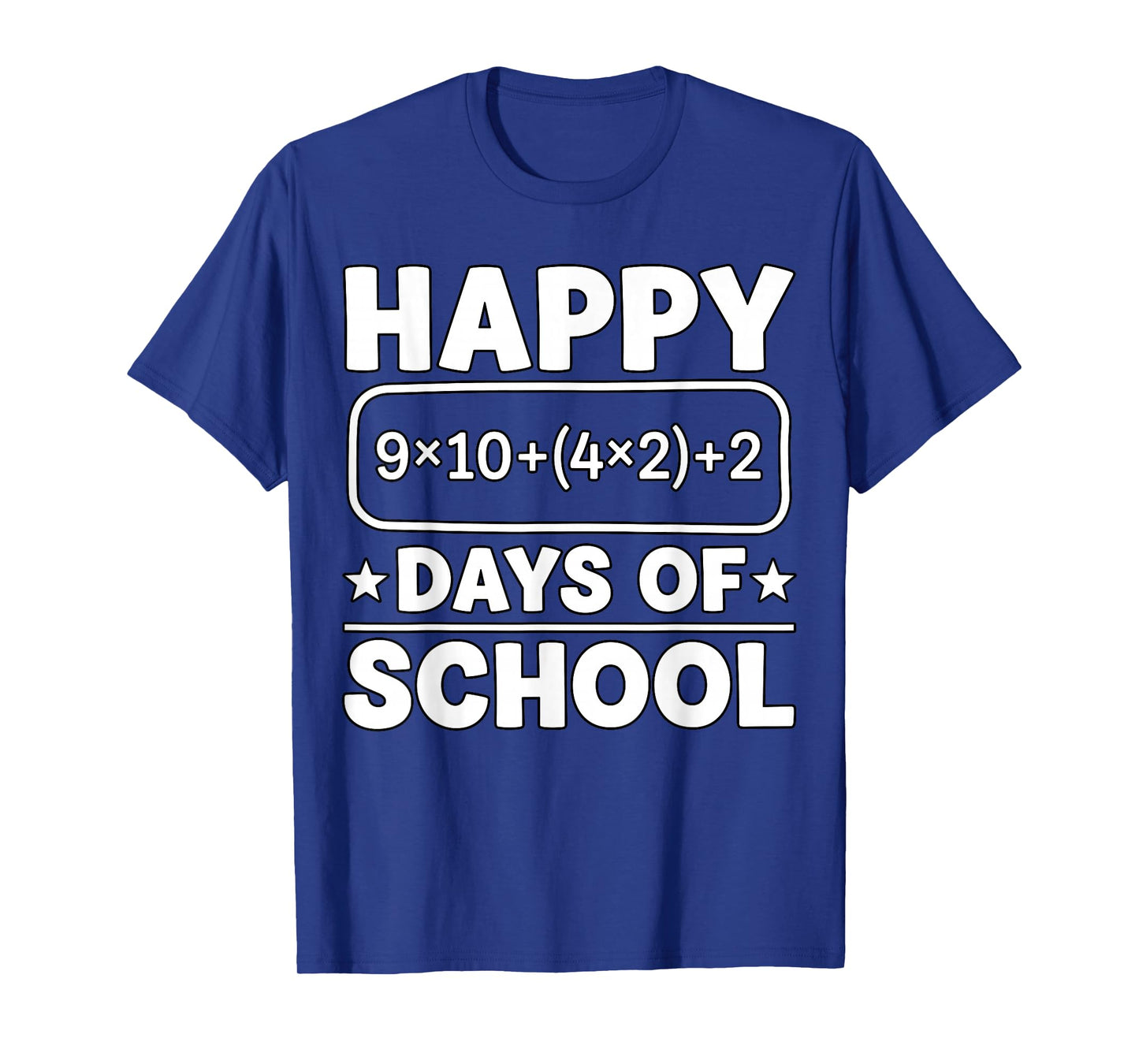 Math Equation Happy 100 Days of School Teacher Kids Funny T-Shirt