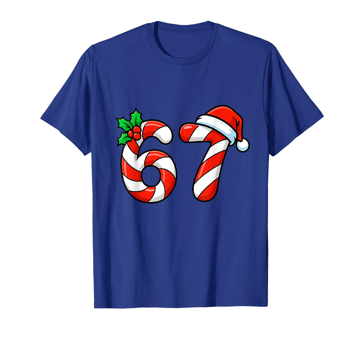 Six Seven 67 Candy Canes Christmas Meme 6 7 Women Men Kids T-Shirt