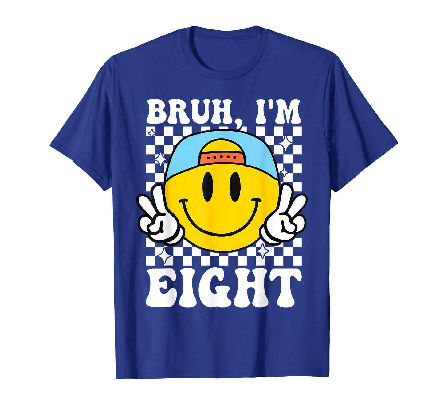 Bruh I'm Eight 8 8th Birthday Groovy Boys Girls 8 Years Old T-Shirt