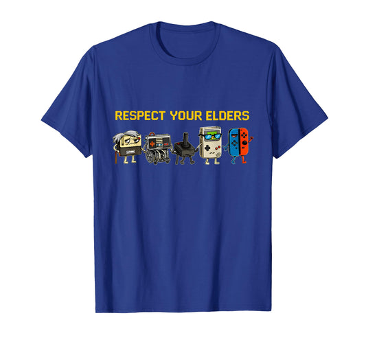 Respect Your Elders Funny Retro Gaming Console Parade T-Shirt