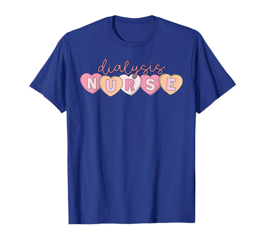 Heart Dialysis Nurse Valentine Kidney Nephrology Nursing RN T-Shirt