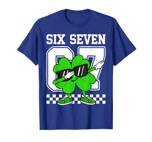 Boys St Patricks Day Dabbing Shamrock Clover 67 Six Seven T-Shirt