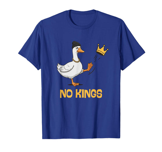 No Kings in America Silly Goose Resist Protest Retro Sign T-Shirt