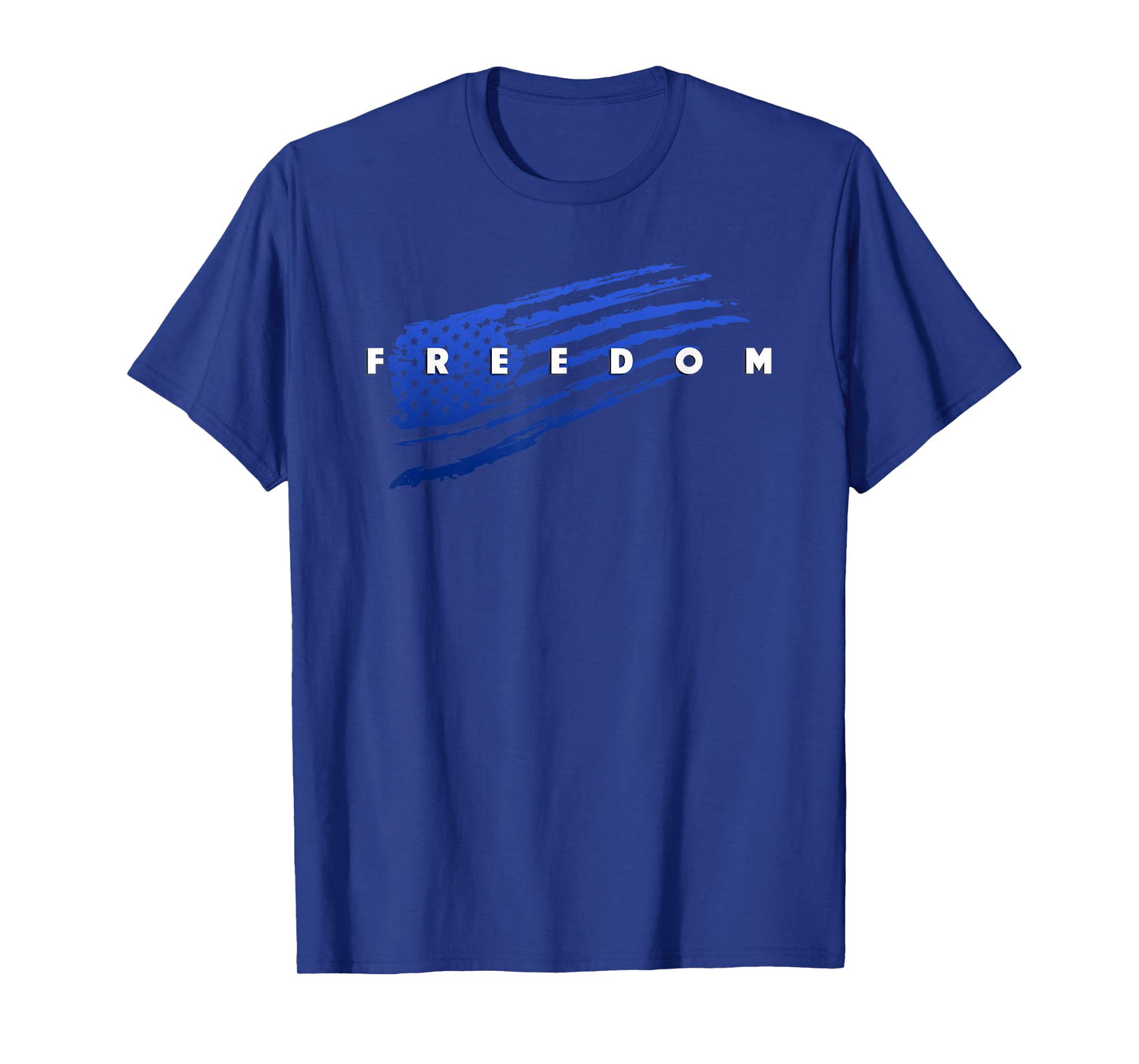 Distressed American Flag in Blue Patriotic Pride Freedom T-Shirt