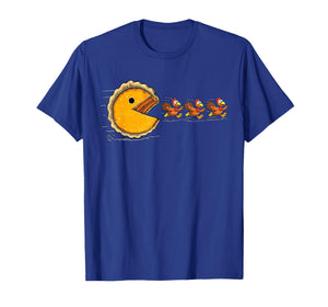 Pumpkin Pie Eating Running Whipped Cream Thanksgiving Day T-Shirt