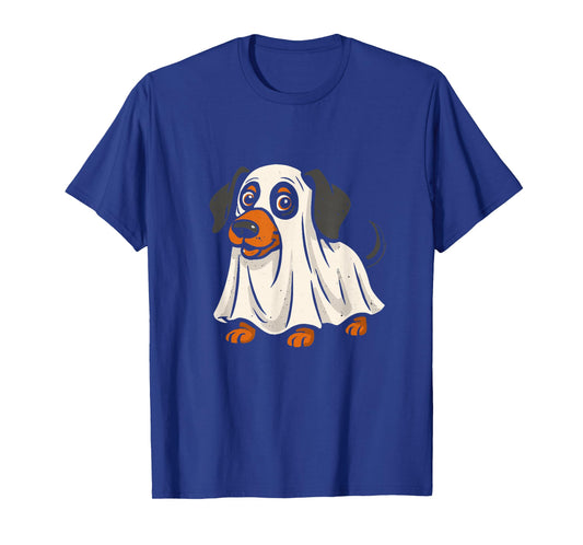 Cute Ghost Dog Halloween Dachshund T-Shirt