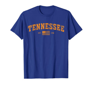 Vintage Tennessee TN City Orange USA Flag 1796 for Men Woman T-Shirt