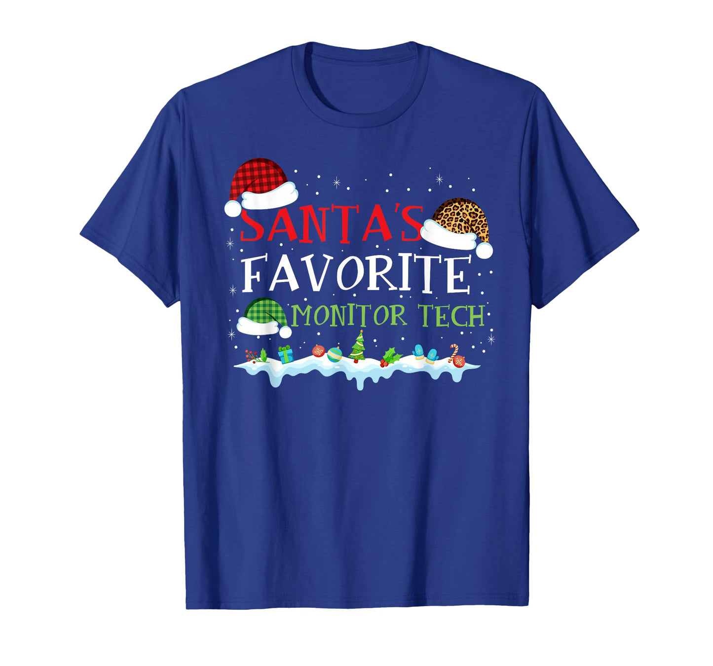 Santa's Favorite Monitor Tech Fun Christmas T-Shirt