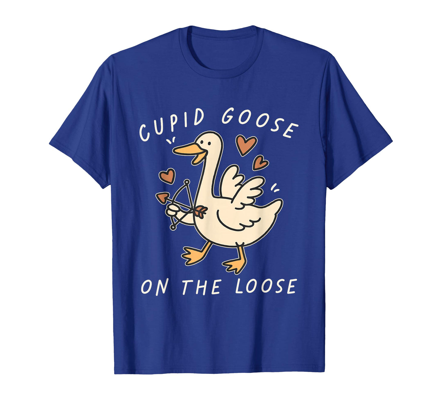 Cupid Goose On The Loose Funny Valentines Day Men Women Kids T-Shirt