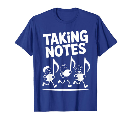 Taking Notes Funny Music Pun Cartoon Musician Graphic T-Shirt