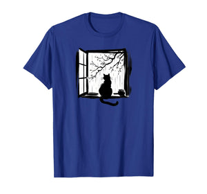 Sumi-e Japanese Art, Cat at Window T-Shirt