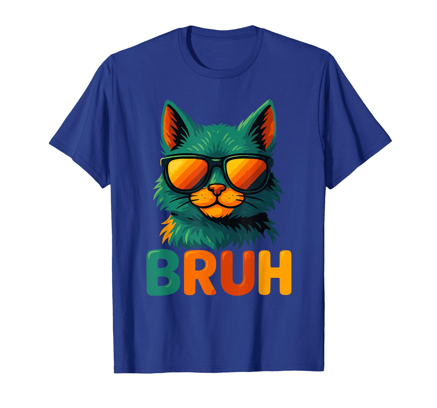 Funny Meme Saying Bruh Cat Sunglasses T-Shirt
