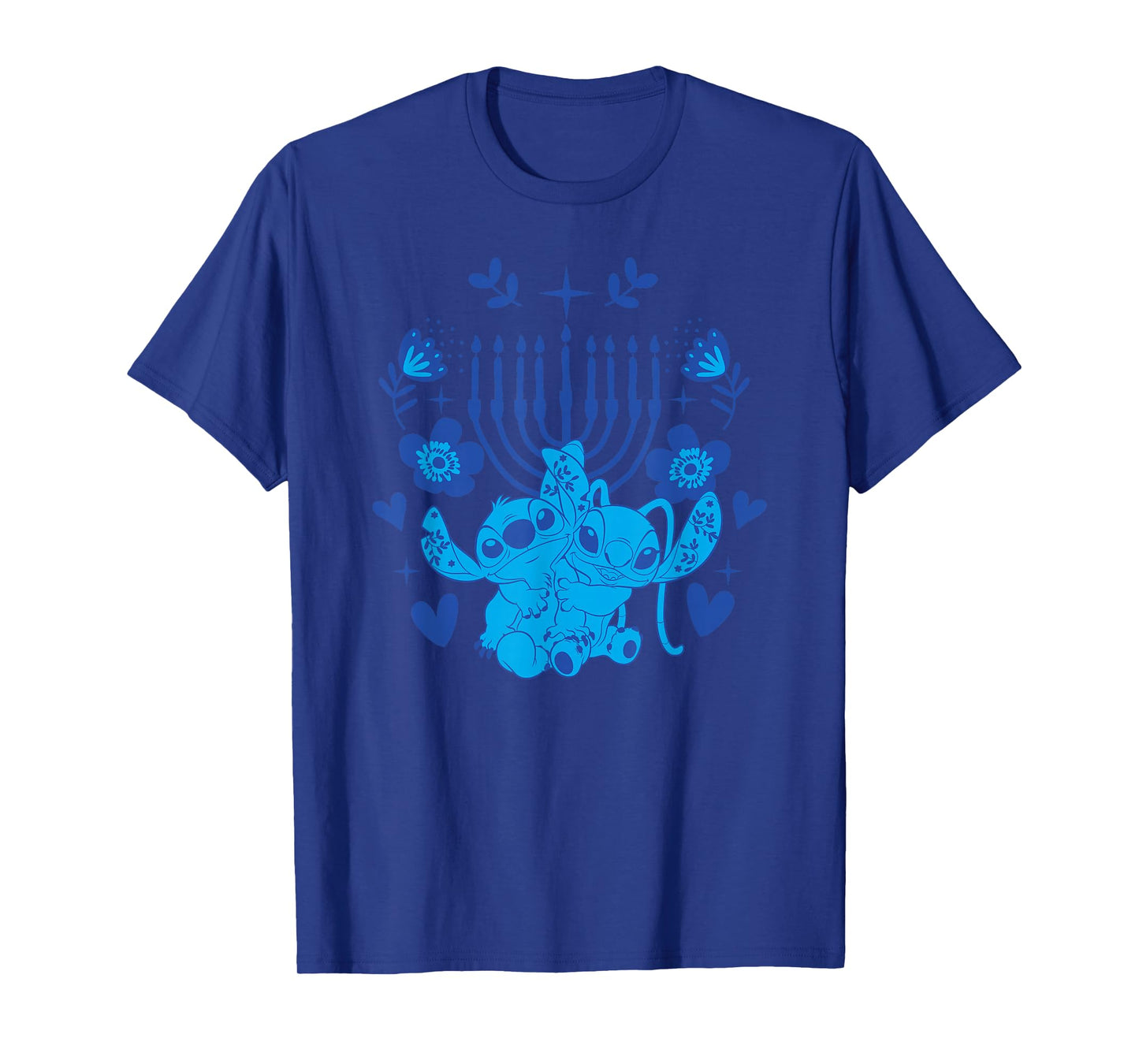 Disney Lilo & Stitch Hanukkah Stitch & Angel Holiday Menorah T-Shirt