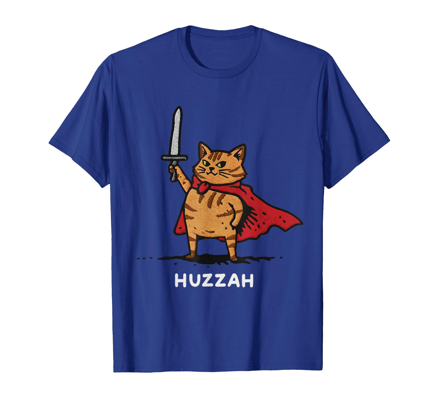 Huzzah Cat Knight Funny Sword Meme Quote T-Shirt