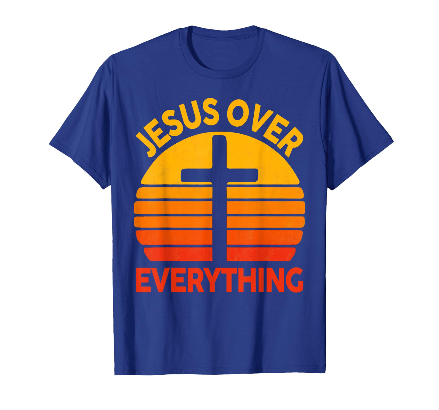 Jesus Over Everything Cross Christian Vintage Faith Based T-Shirt
