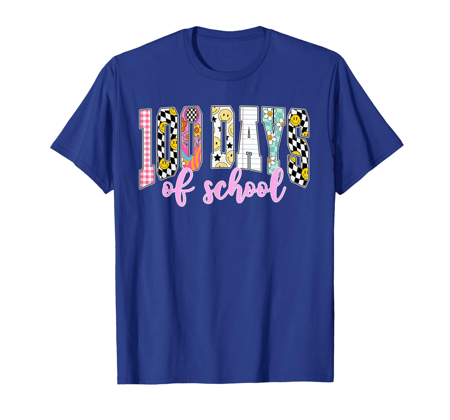 Happy 100 Days of School Student Teacher Kids Groovy Retro T-Shirt