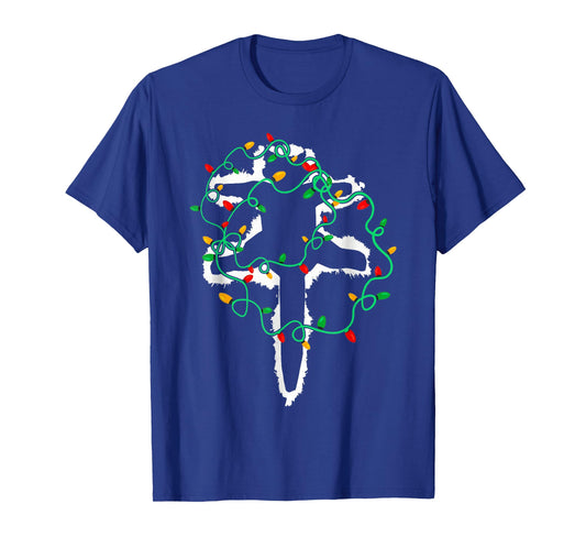 Cat Wrapped in Christmas Lights Meowy Cats Women Men Kids T-Shirt