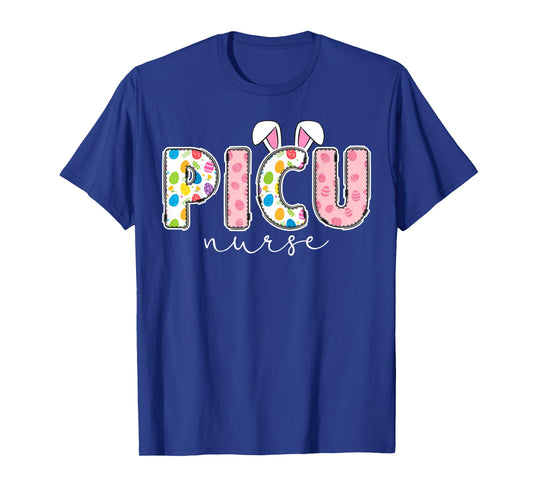 Cute PICU Nurse Easter Bunny Pediatric ICU Nurse Easter Day T-Shirt