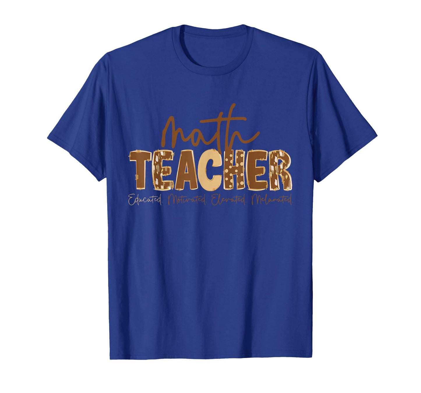 Black History Month Math Teacher Educated Motivated Elevated T-Shirt