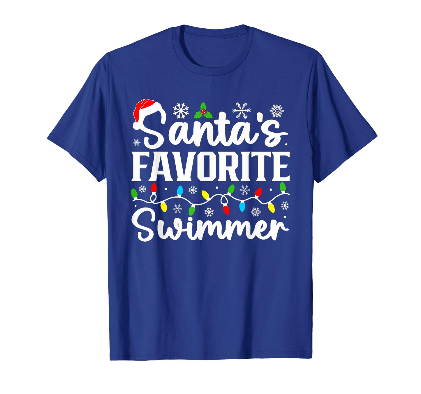 Santa's Favorite Swimmer Funny Christmas Family Matching T-Shirt