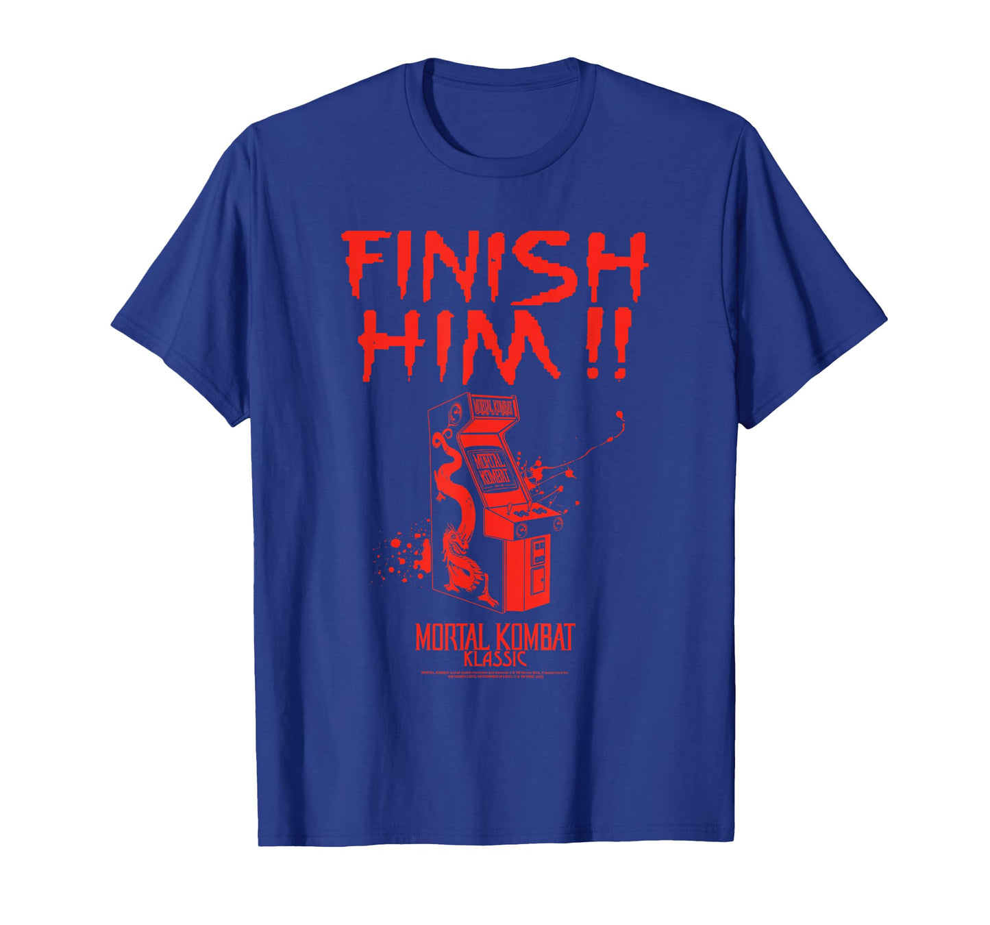 Mortal Kombat Klassic Finish Him! Vintage Arcade Video Game T-Shirt