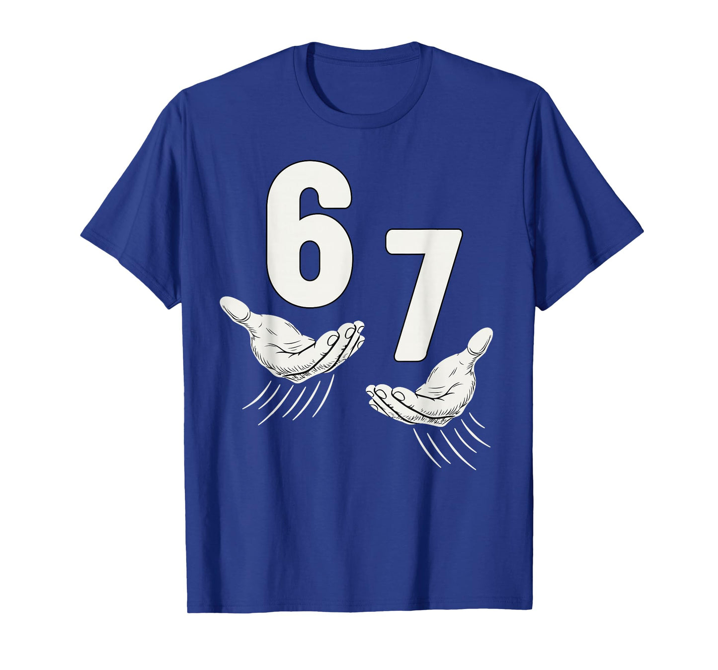 Six Seven 67 6 7 Kids 67 Boys Youth 6-7 Meme Hands Funny T-Shirt