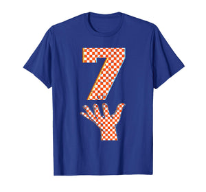 Number 7 Matching 67 Meme Checkered Halloween Costume Kids T-Shirt