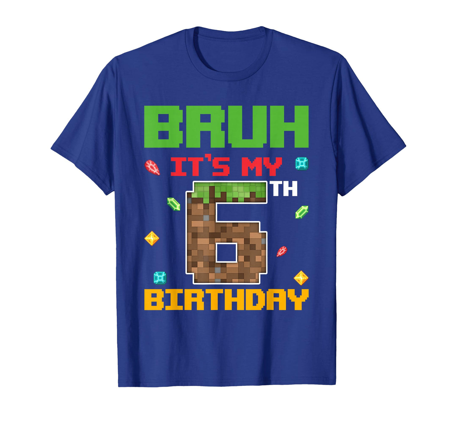 It's My 6th Birthday Boy 6 Years Old Pixel Gamer T-Shirt