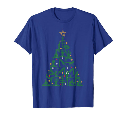 Yoga Christmas Tree Poses Funny Holiday Design T-Shirt