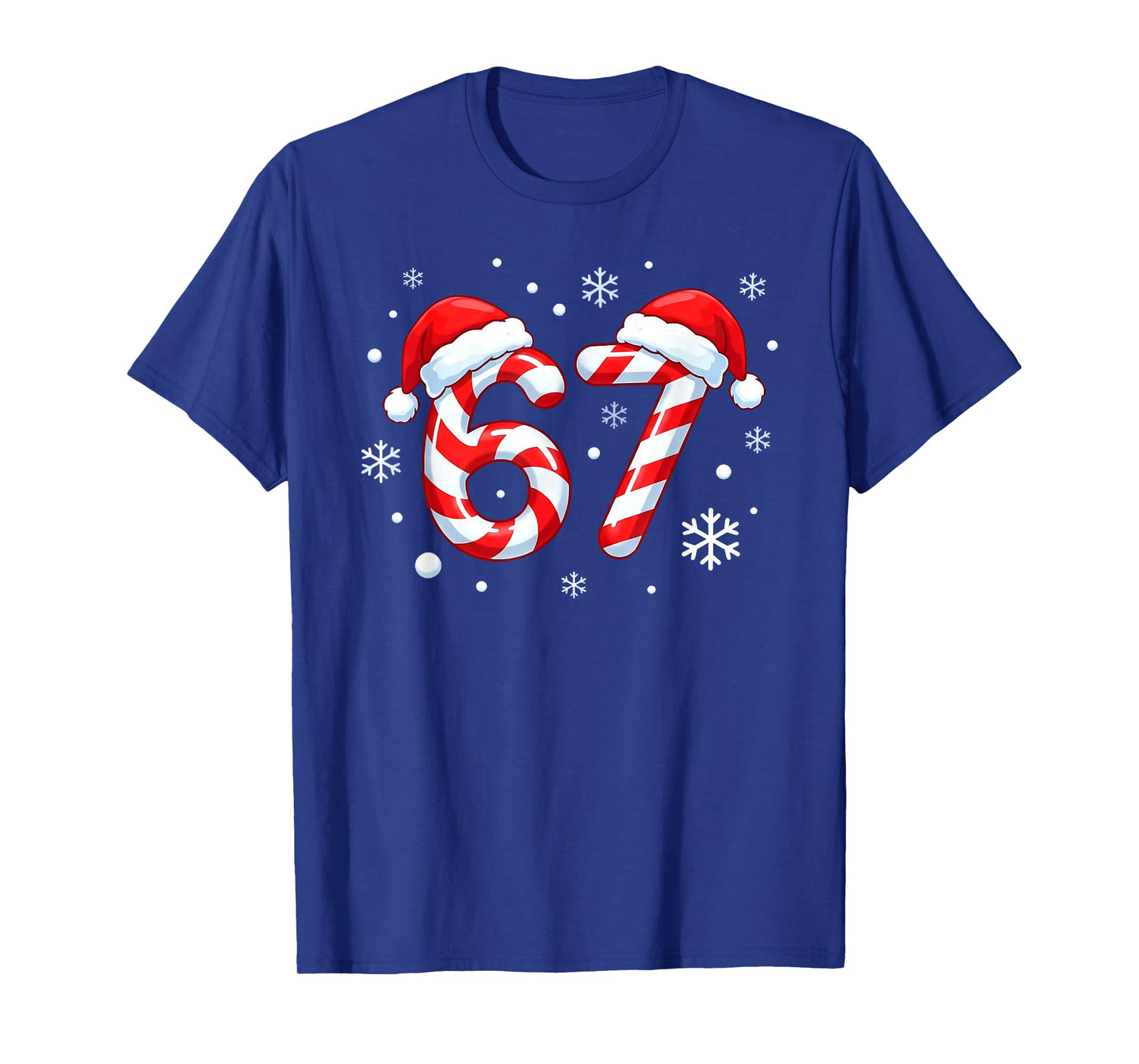 Viral 67 Candy Cane Six Seven Meme Santa Holiday Kids Humor T-Shirt