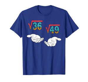 Square Root 36 49 Meme 67 Ice Cream Drip Math Teacher T-Shirt