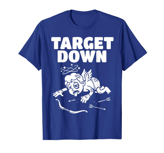 Target Down Funny Defeated Cupid Anti Valentines Day Gamer T-Shirt