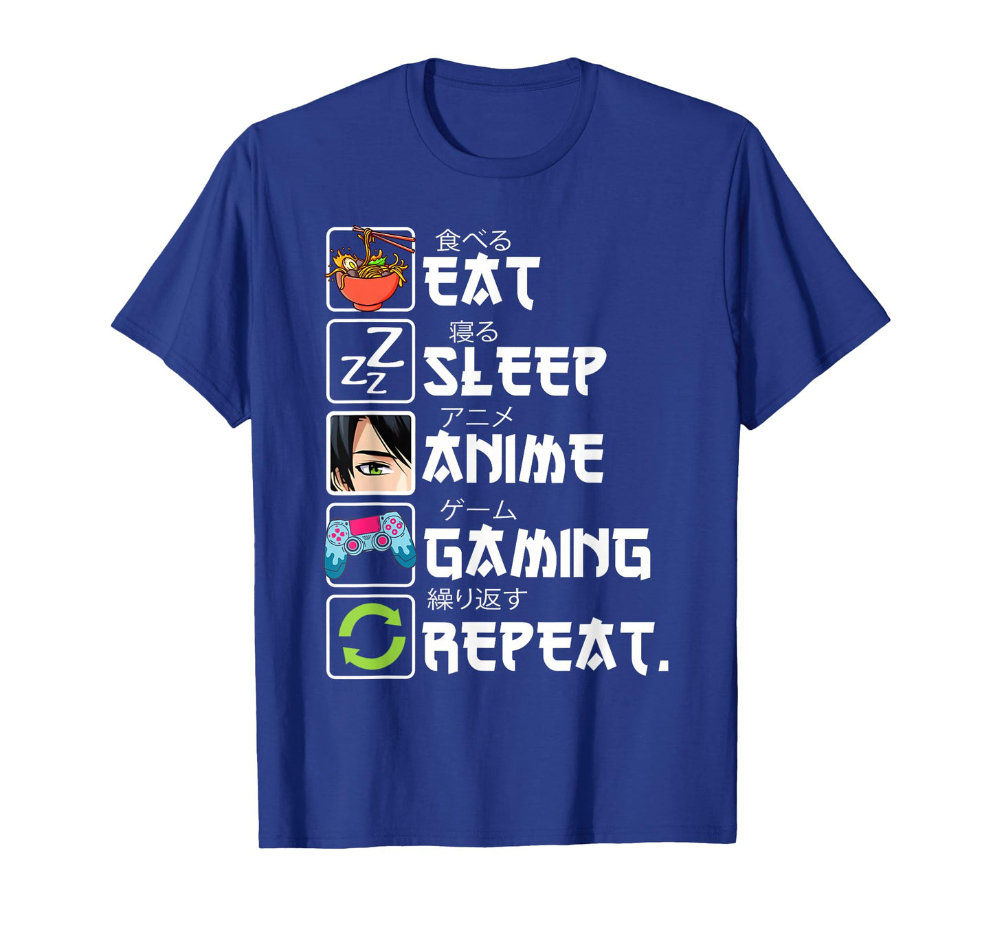 Eat Sleep Anime Gaming Repeat Gamer Men Teen Boy Gifts Anime T-Shirt