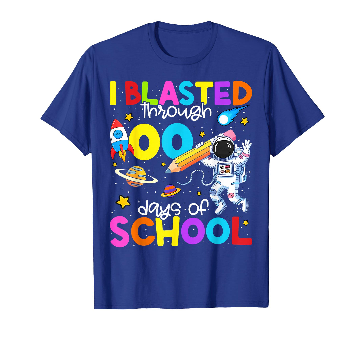 100 Days of School I Blasted Through 100th Day Teacher Kids T-Shirt