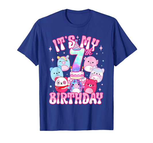 It's My 7th Birthday Squish Squad Girls Kids T-Shirt