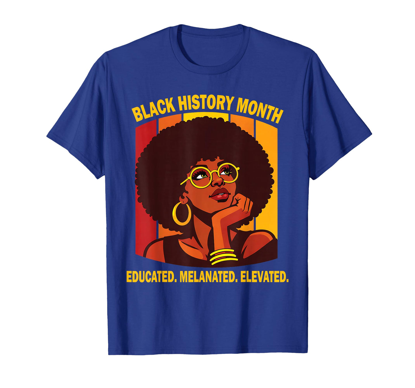 Black History Month Clothing Educated Melanated Elevated T-Shirt
