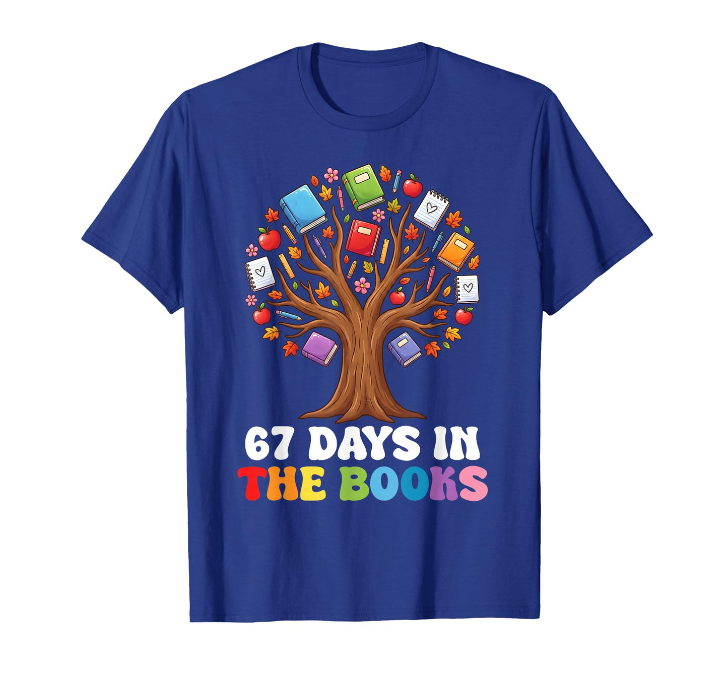 67 Days in The Books Reading Teacher 67th Day of School Kids T-Shirt