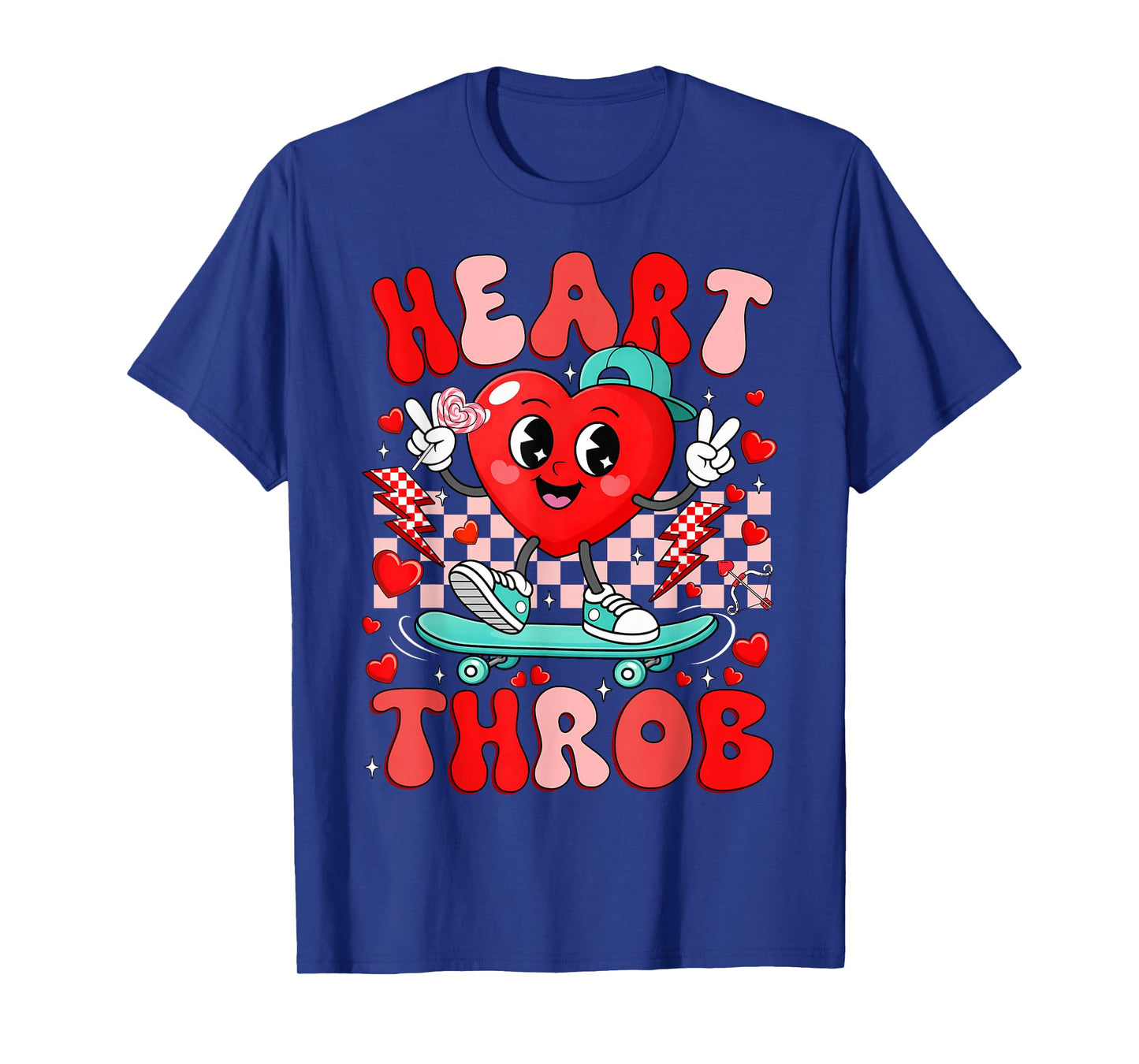 Retro Groovy Heart Throb Valentine Day Cute Toddler Boy Kid T-Shirt